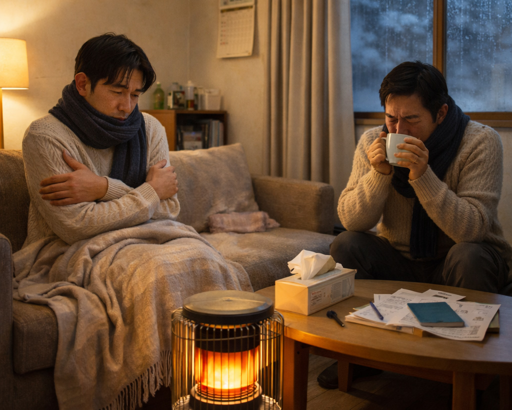 エアコンとストーブをつけても底冷えする古いリビングは、体にもお財布にも負担がかかる「がんばり続ける暮らし」の象徴かもしれません。